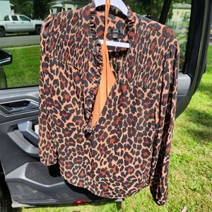 WOMEN'S J. CREW LEOPARD BLOUSE WITH MATCHING TANK